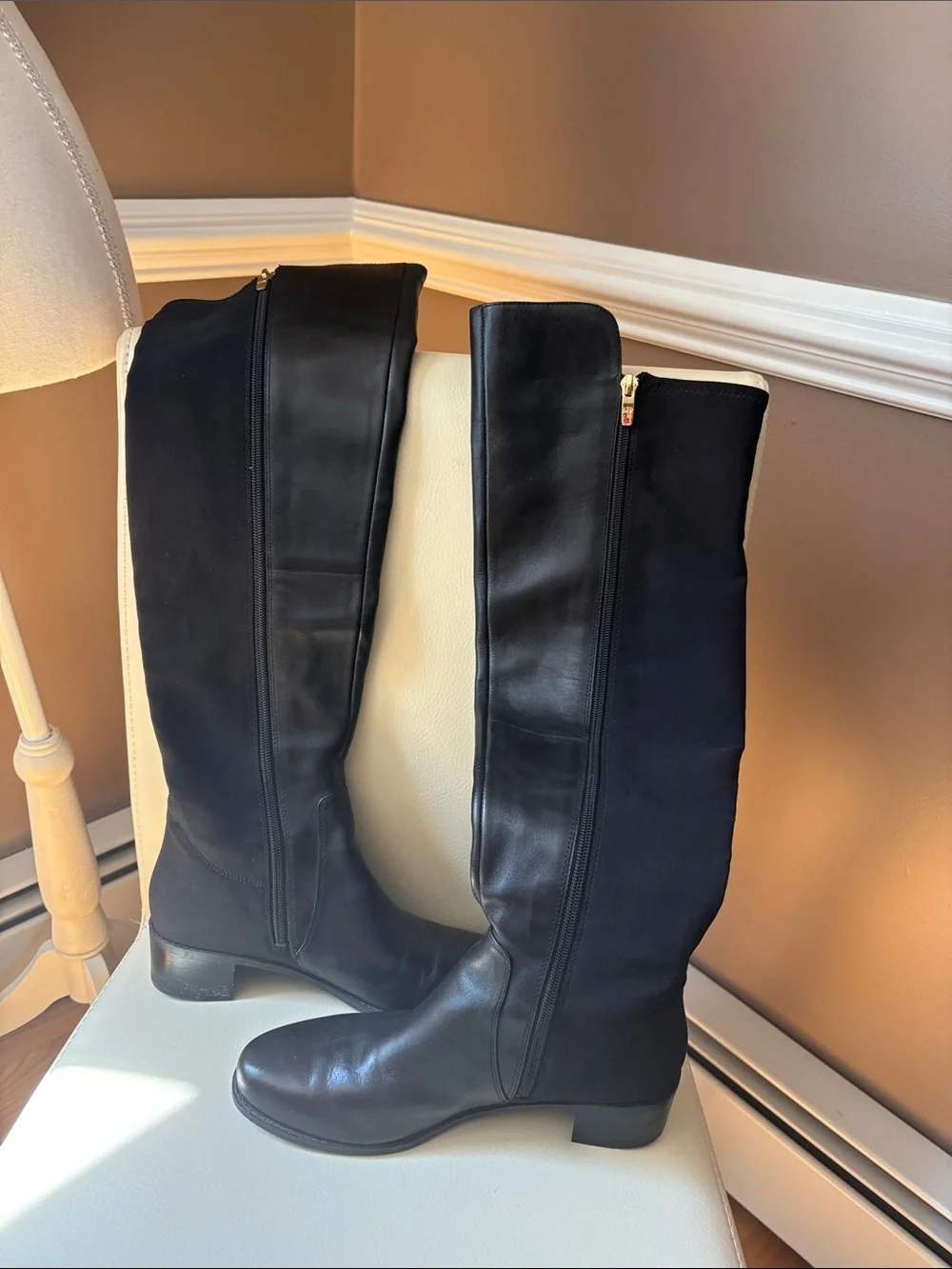 Marc Fisher Black Over-the-Knee Leather & Suede Boots